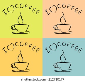I love coffee, A cup of coffee