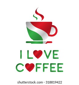 I love coffee, A cup of coffee