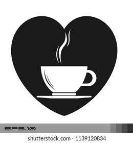 I Love Coffee Cup Icon Vector