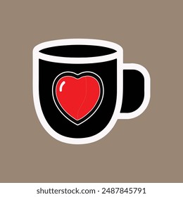 Love Coffee cup icon vector illustration logo design