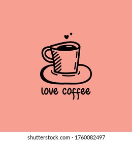 love coffee. cup of coffee line art. coffee vintage illustration.
