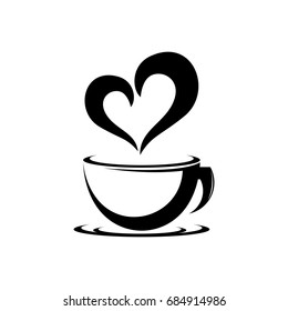 love coffee cup logo template