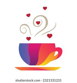 love coffee cup, vector logo icon