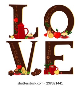 love with coffee and desert (dark)
