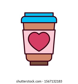 Love coffee design, Passion romantic valentines day wedding romance decoration theme Vector illustration
