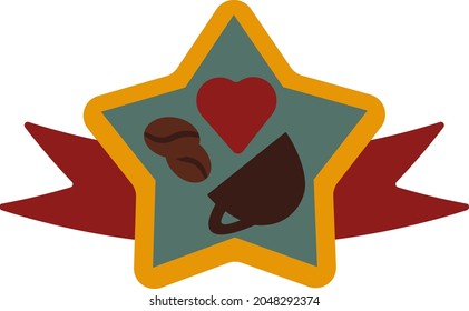 Love coffee drink creative sticker badge vector