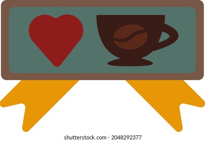 Love coffee drink creative sticker badge vector