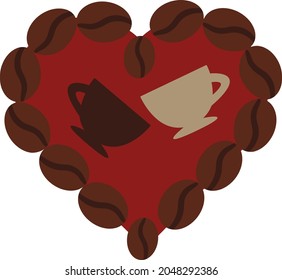 Love coffee drink creative sticker badge vector