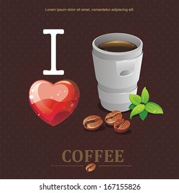 I love coffee - Elegant Vector illustration