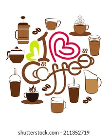 I love coffee font design and icon