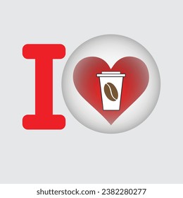 I love coffee with a heart and a coffee paper cup