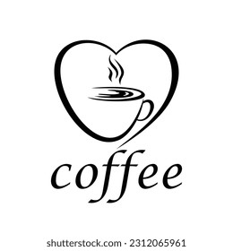 love coffee icon design. romantic cappuccino sign and symbol.