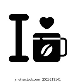 I love coffee icon isolated on white background