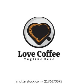 love coffee logo art illustration