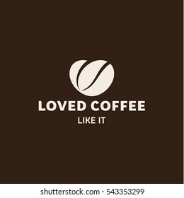 Love coffee logo coffee beans in the form of heart for your business minimalist modern design illustrations art