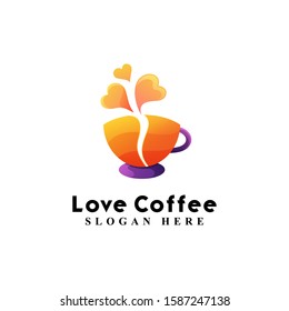 love coffee logo concept, coffe cup logo concept