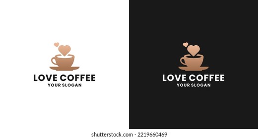 Liebkaffeemodelldesign für Café-Café mit goldener Farbe