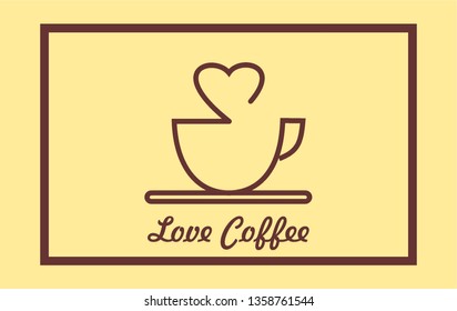 love coffee logo design with lines