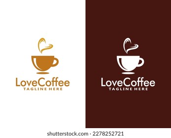 Love Coffee logo design template, Vector coffee logo for coffee shop, and any business related to coffee