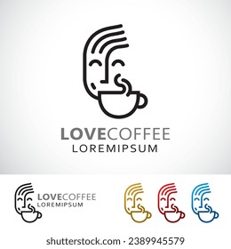 Love Coffee Logo Design Template