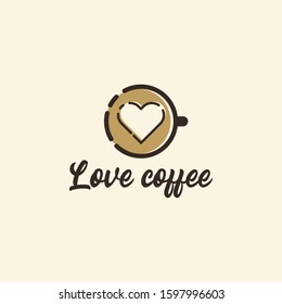 Love Coffee logo design vector