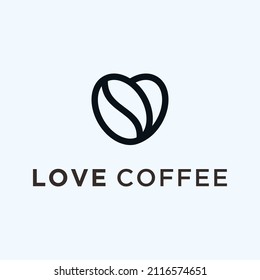love coffee logo design vector illustration on white background