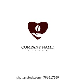 Love Coffee Logo, Coffee Icon For cafe or restaurant