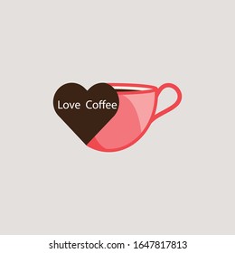 Love Coffee Logo Template Design Vector