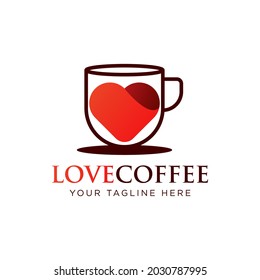 Love Coffee Logo Template Design Vector
