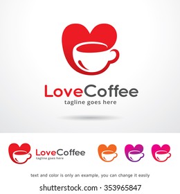 Love Coffee Logo Template Design Vector