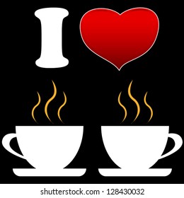 I love coffee logo in unique style