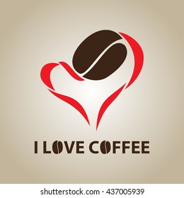 I love coffee - original designed vector logo