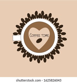 Love coffee pattern. Vector pattern. 