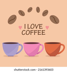 i love coffee poster vector style