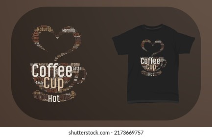 Love Coffee Shape Cloud T-shirt Design