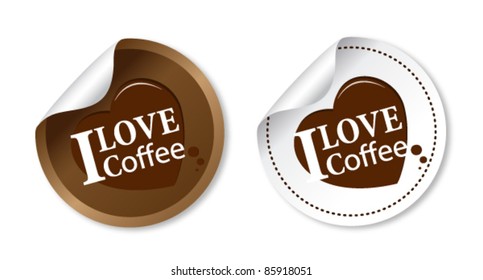 I love coffee stickers