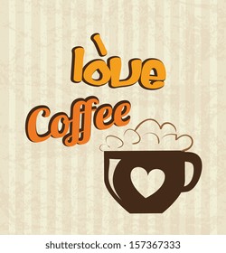 love  coffee time over lineal background vector illustration 