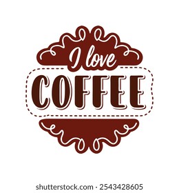 Me encanta la Ilustración vectorial de la tipografía del café