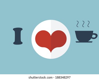 i love coffee vector art