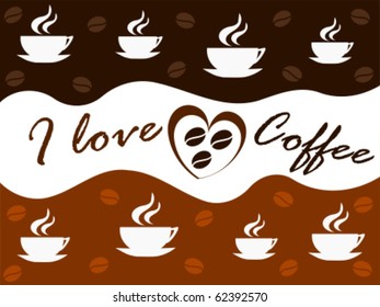 I love coffee vector background
