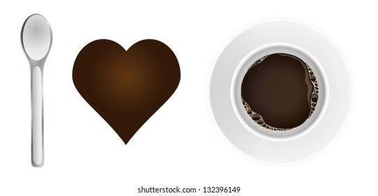 I Love Coffee. Vector Illustration.