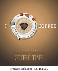 I Love Coffee. Vector illustration in Elegant style