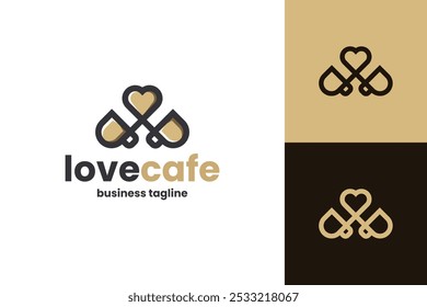 projeto do logotipo do vetor do café do amor