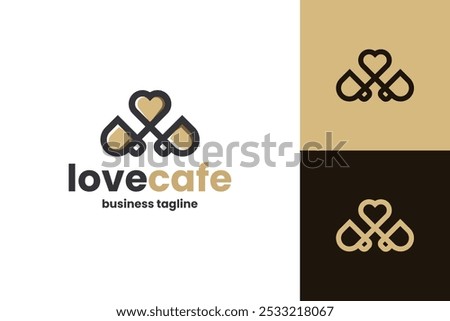 love coffee vector logo design