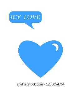 Love cold heart message thought sign vector icons