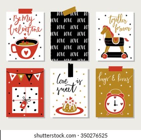 Love collection with 6 cards.. Perfect for valentines day, stickers, birthday, save the date invitation.