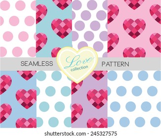 Love collection - Set of 8 seamless pattern set1