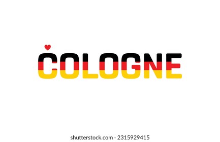 I love Cologne, Typographic Design, Flag of Germany corporate in Cologne, Cologne, Cologne Vector, Love, Vector, Flag of Germany, I love Germany