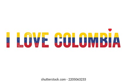  I love Colombia, Colombia, Flag colors, Heart, text, typography, design, people, national day of colombia, sticker, banner, poster, independence day of colombia, creative, t-shirt, template, vector.