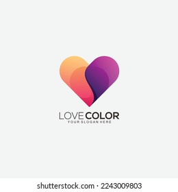 love color design gradient vector template